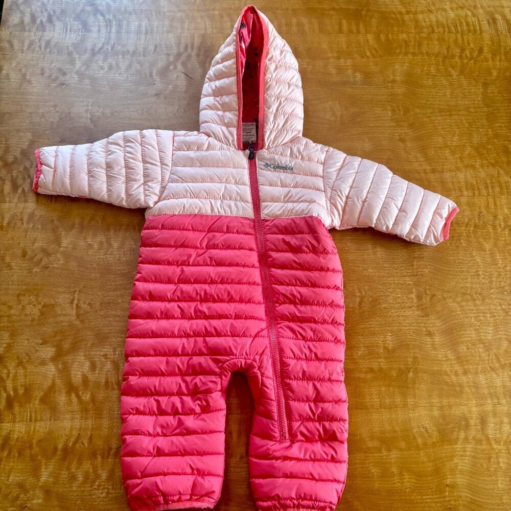 *USED ONCE* Columbia Powder Lite II Reversible Infant Snowsuit, 6–12 Months